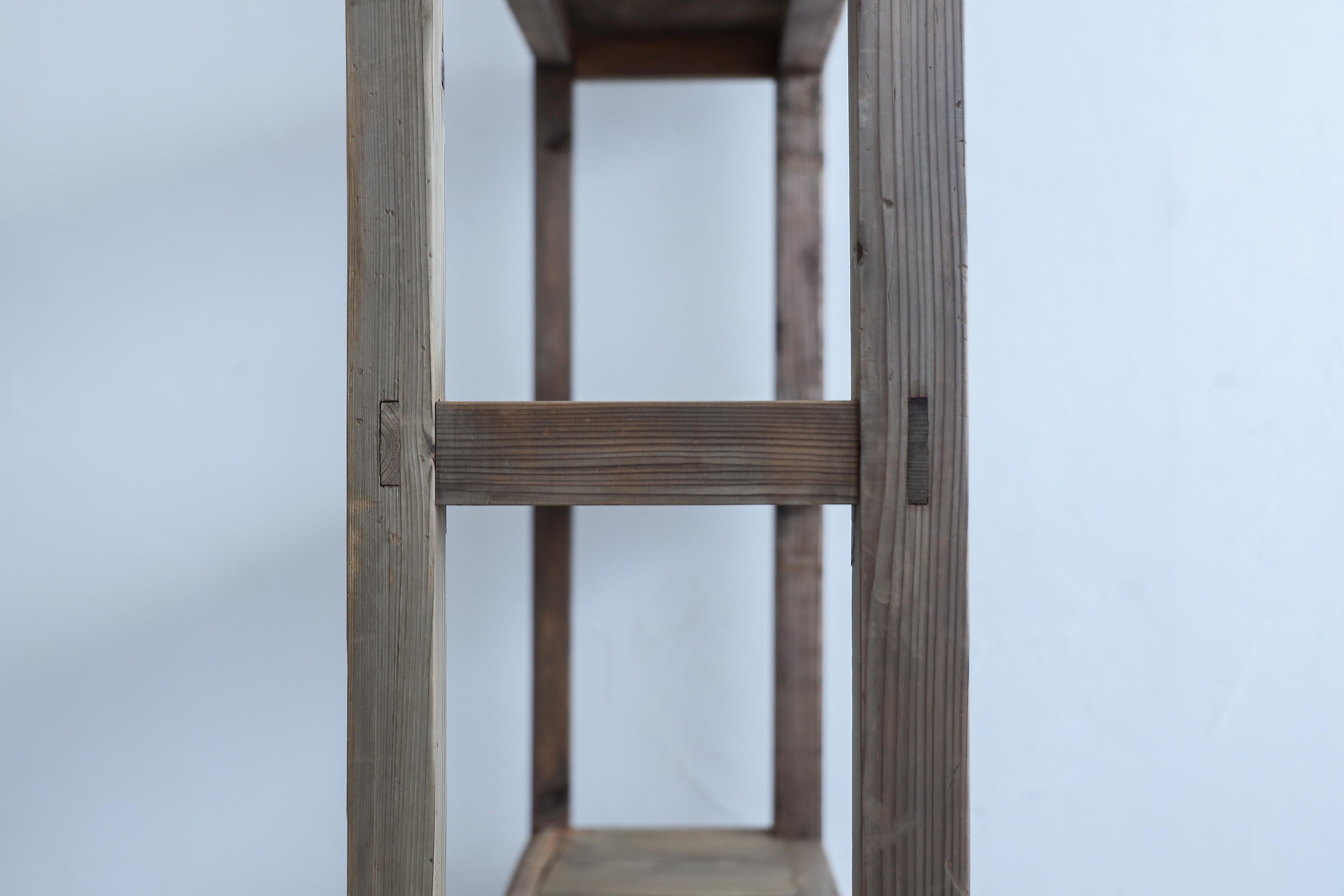Offenes japanisches antikes japanisches Regal, Wabi Sabi, Japandi (Holz) im Angebot