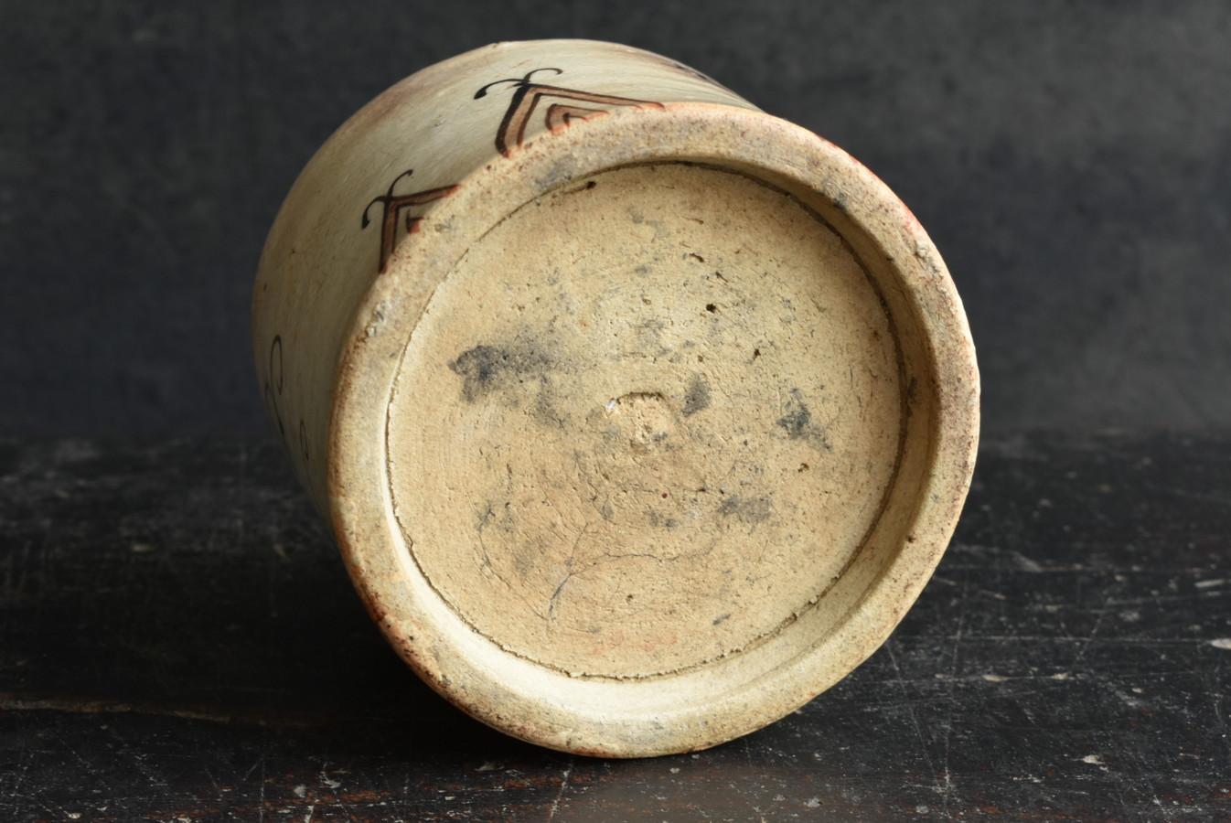 Cendrier japonais ancien en poterie peinte / « Eseto » / période Edo, années 1800 en vente 3