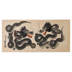 Japanese Antique Painting of Dragons