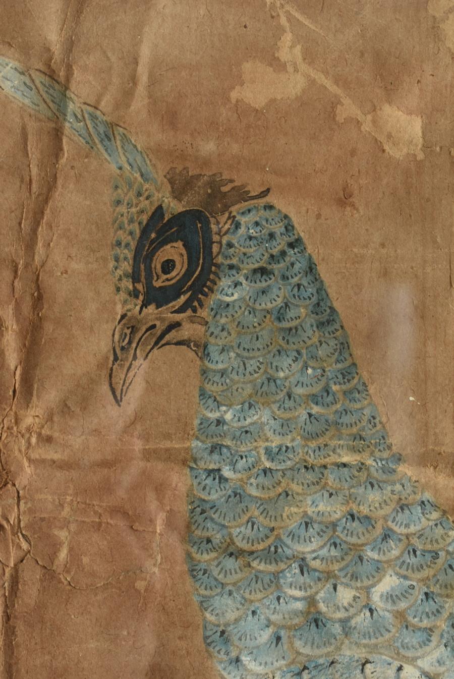 Japanese Antique Paintings / Late Edo Period-Meiji Period/Flowers and Peacocks 6