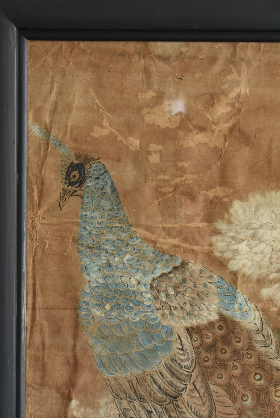Japanese Antique Paintings / Late Edo Period-Meiji Period/Flowers and Peacocks 3