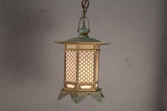 Japanese Antique Pair Fine Bronze Pendant Lantern Light Fixtures Immediate Use