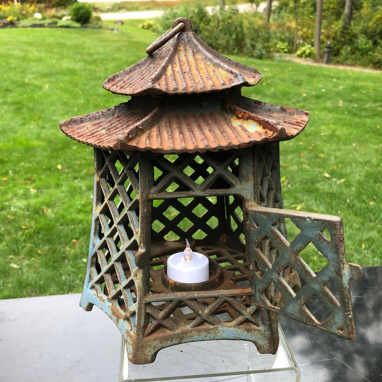 Japanese Antique Pair Lanterns "Double Pagoda" Motif, Rare Find at 1stDibs