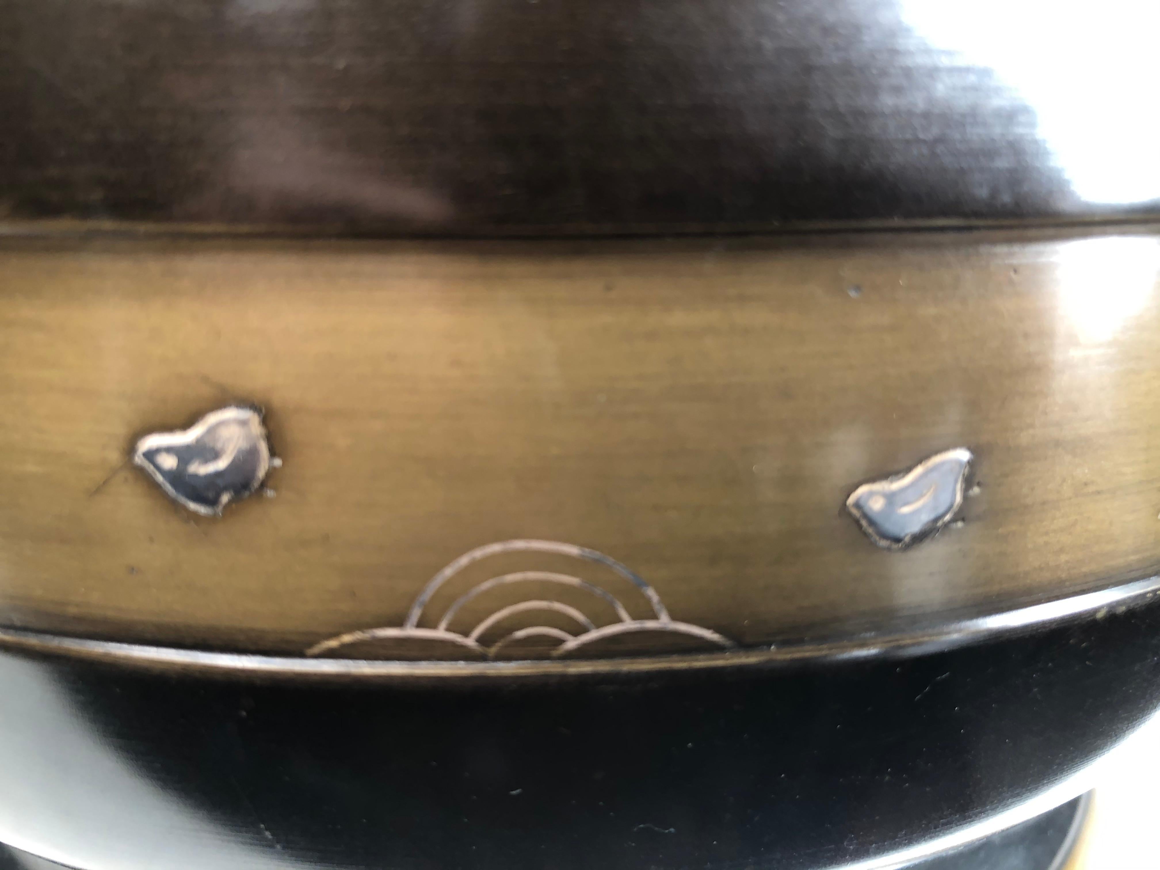 Cast Japanese Antique Pair Silver Inlaid 