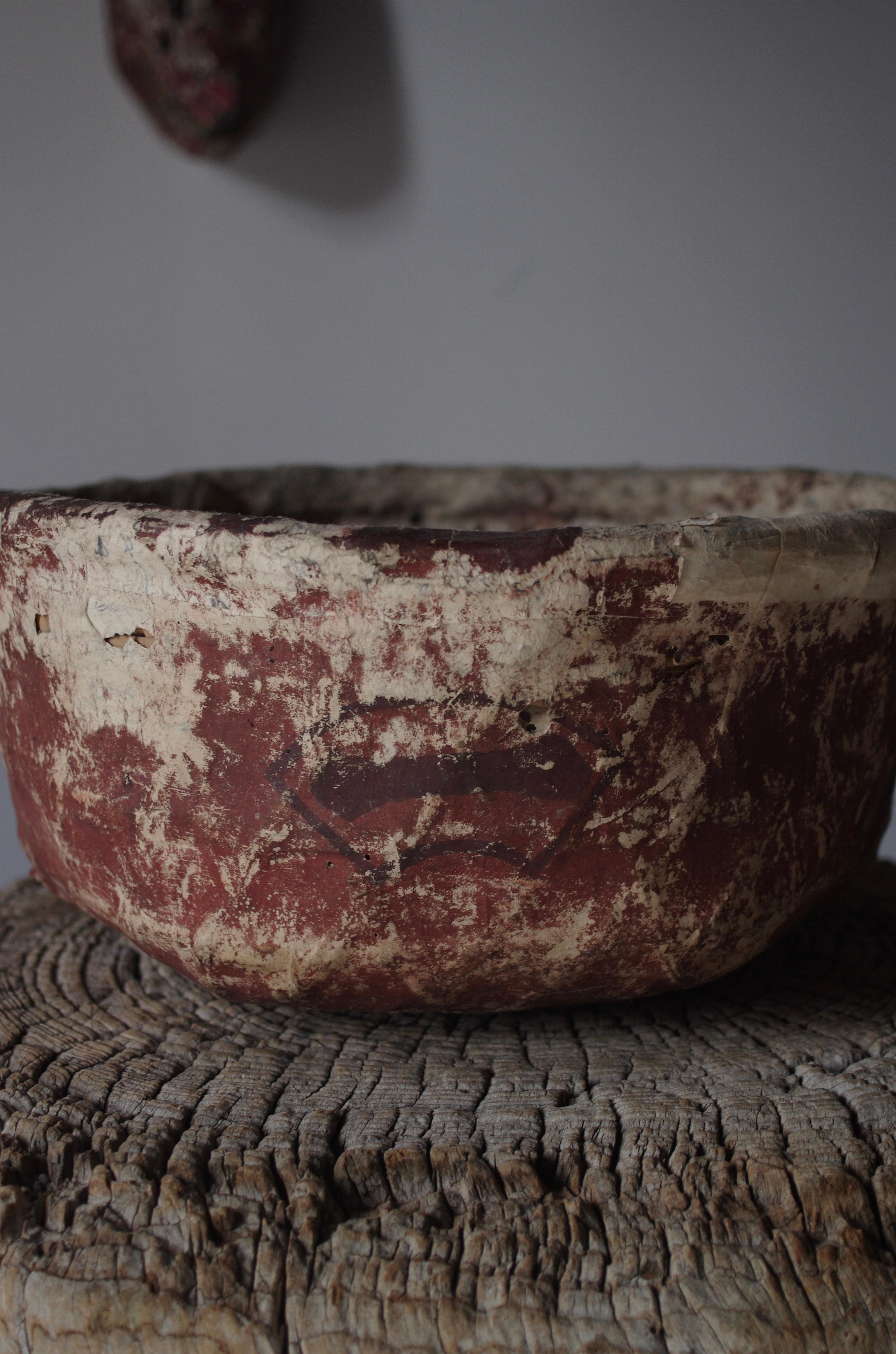 Cestino antico giapponese rivestito di carta / 1868-1912 / Wabi-sabi Mingei in vendita 3