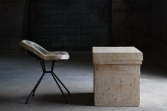 Japanese Antique Paper-covered Box 1900s-1920s / Tansu Sofa Table Wabi Sabi