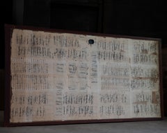 Japanese Antique Paper-covered Itado, Wabi-sabi wooden sliding door 1870s-1900s