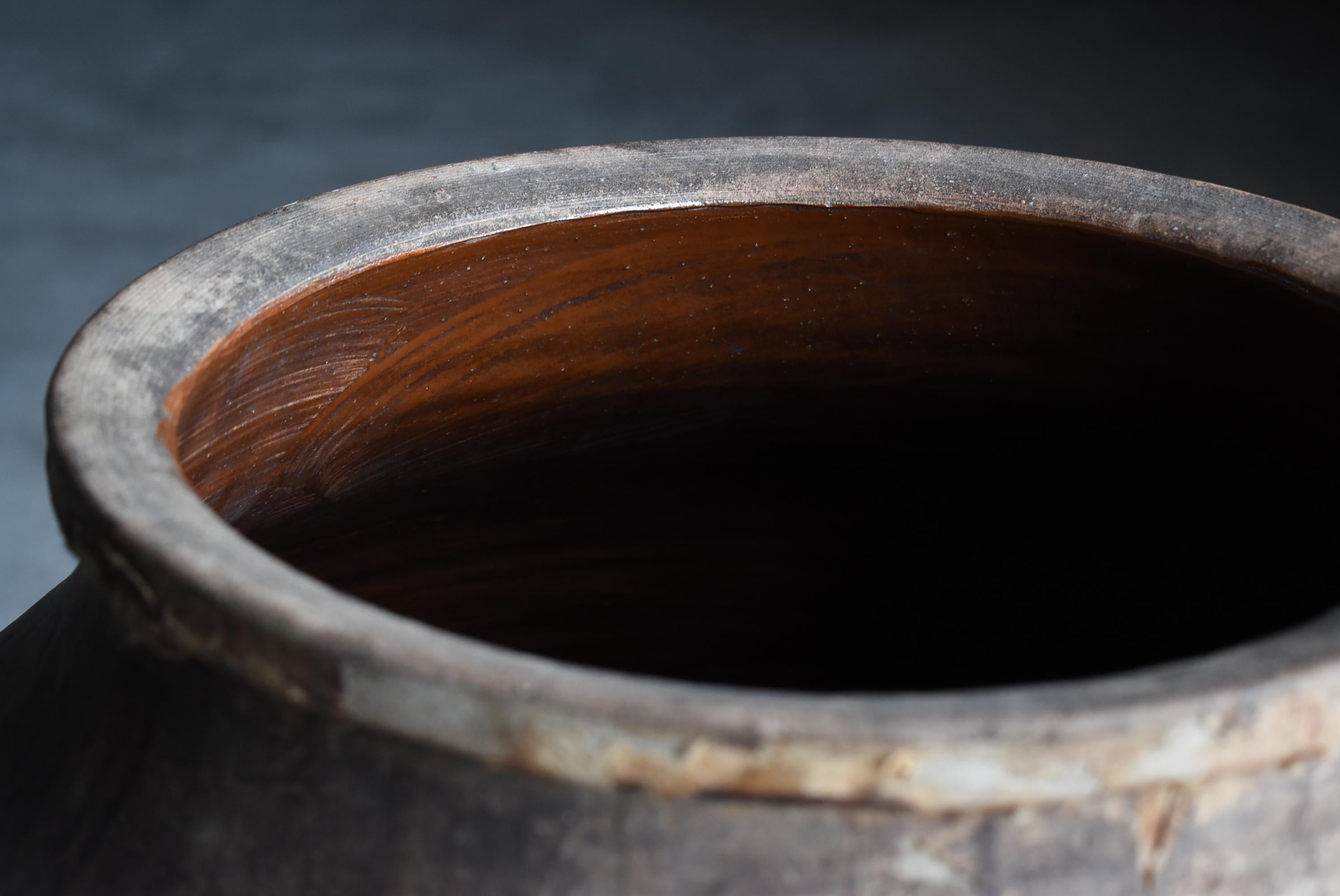 Antico vaso giapponese in ceramica rivestito di carta del 1860-1900 / Vaso Wabisabi in vendita 3