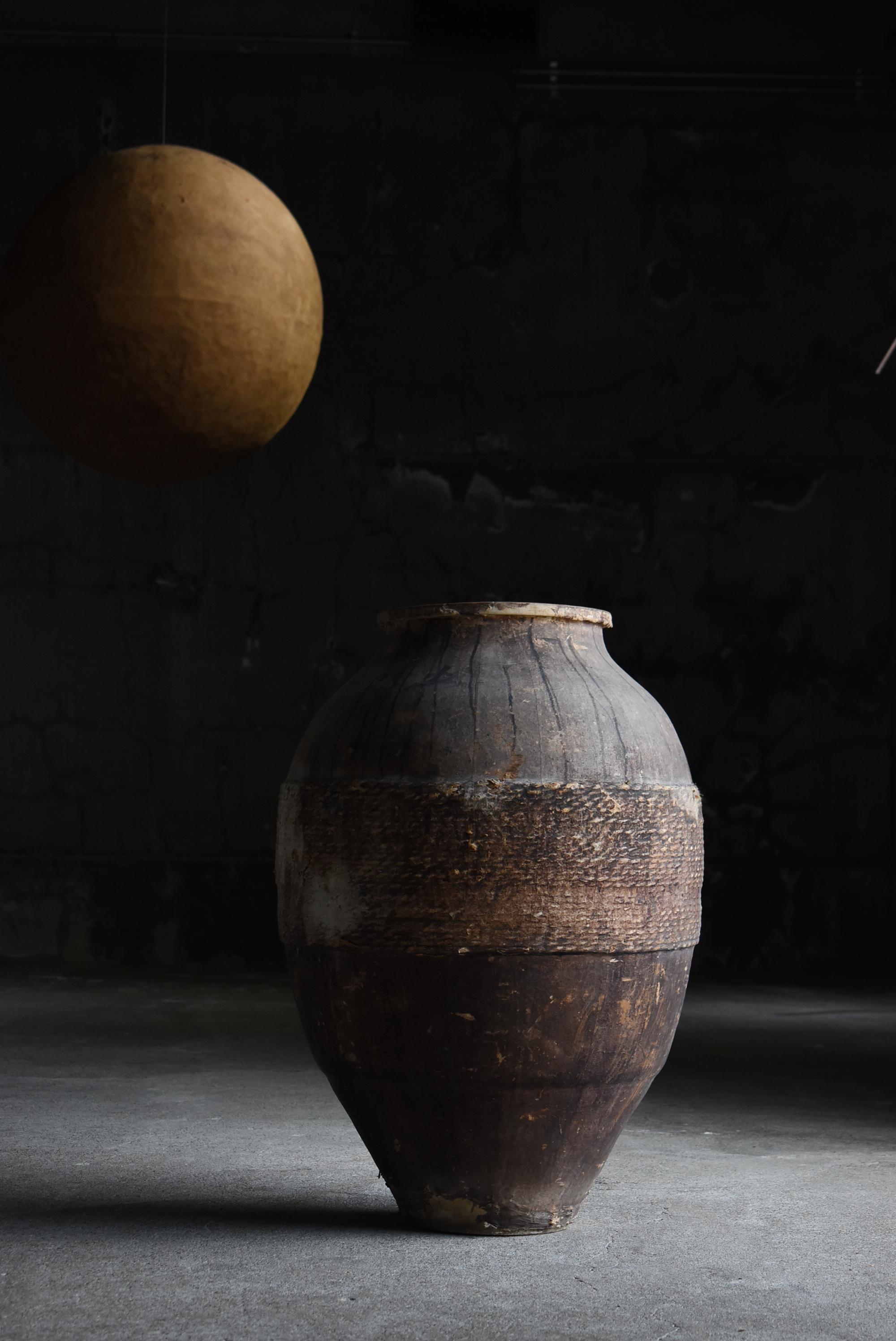 Antico vaso giapponese in ceramica rivestito di carta del 1860-1900 / Vaso Wabisabi in vendita 5