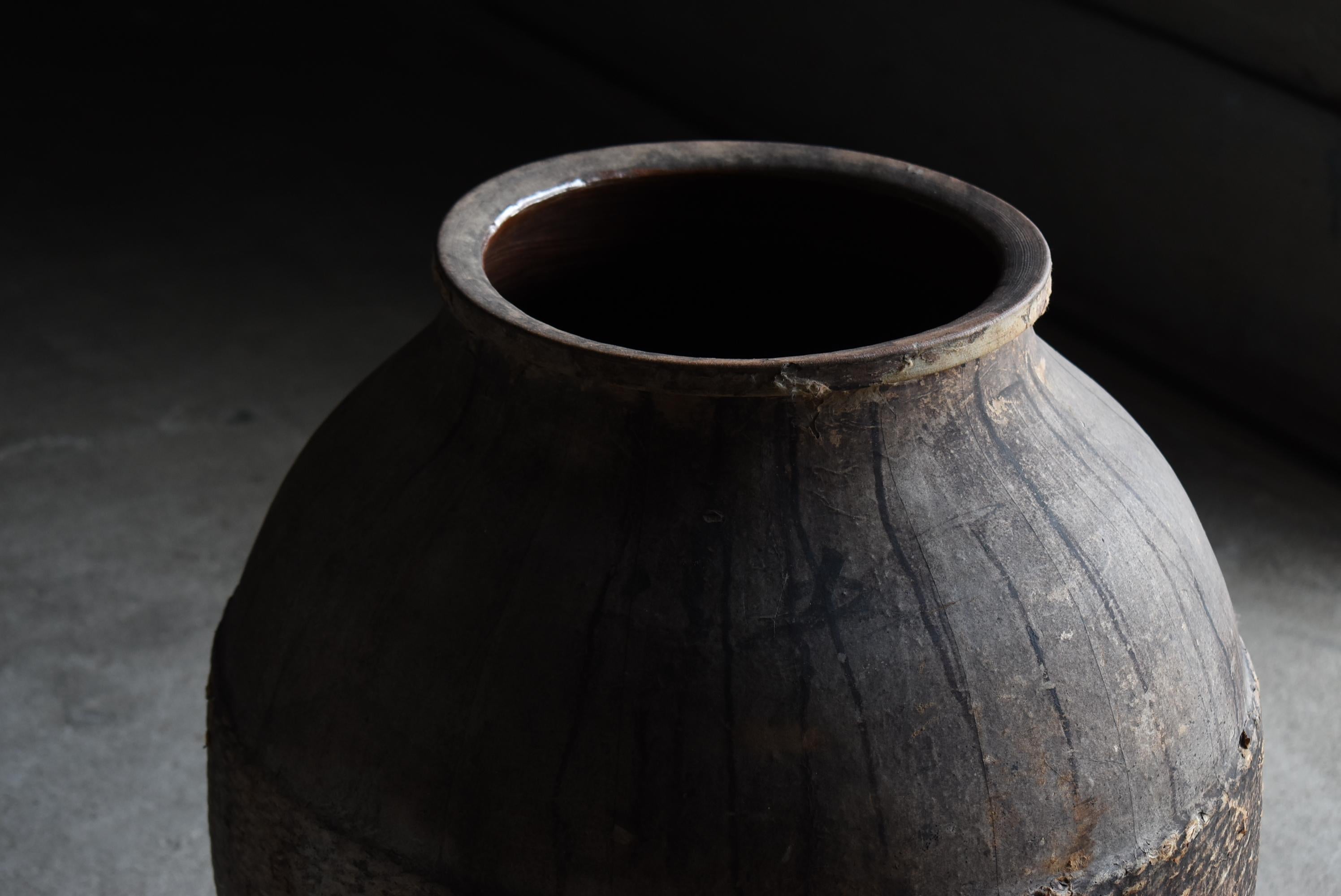 Meiji Antico vaso giapponese in ceramica rivestito di carta del 1860-1900 / Vaso Wabisabi in vendita