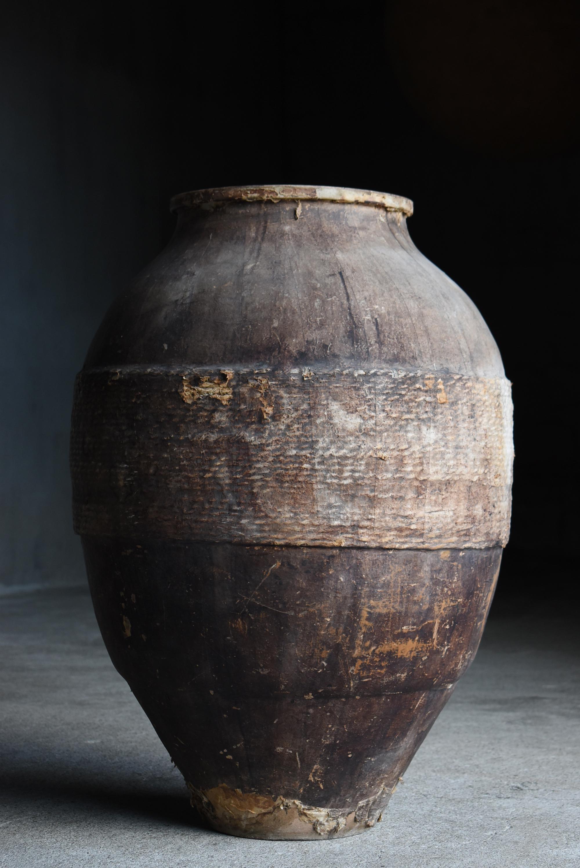 Antico vaso giapponese in ceramica rivestito di carta del 1860-1900 / Vaso Wabisabi in vendita 1