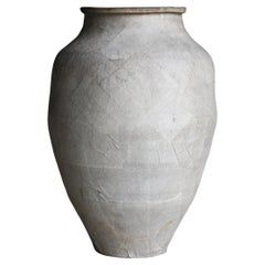 Japanese Antique Paper-Covered Large Pottery Vase 1860s-1900s / Wabisabi