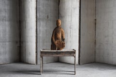 Japanese Antique Paper-Covered Low Writing Desk 1857s / Low Table Wabi-Sabi