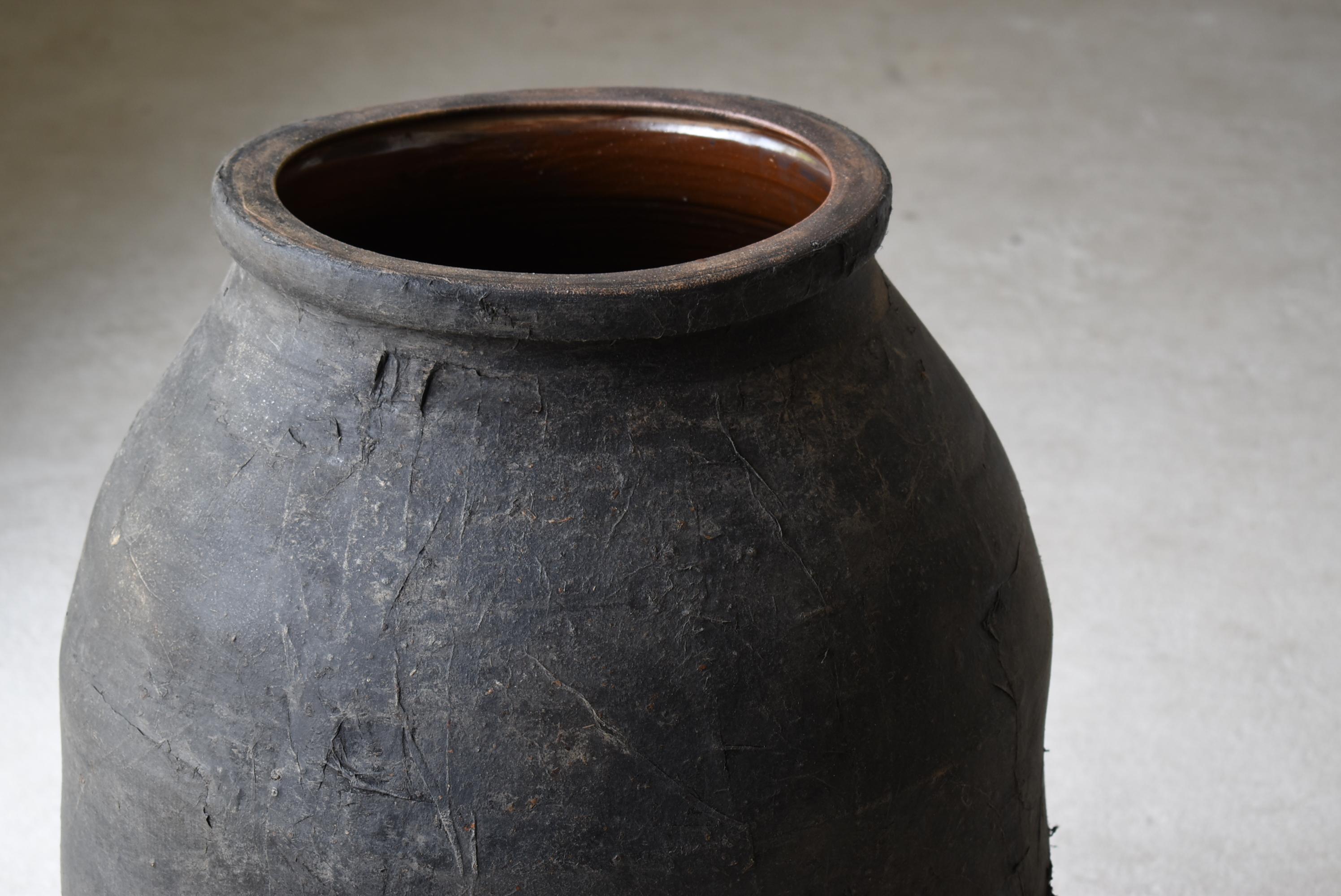 Japanese Antique wabi sabi Pottery vase 1860s-1900s / Flower Vase vessel mingei 9