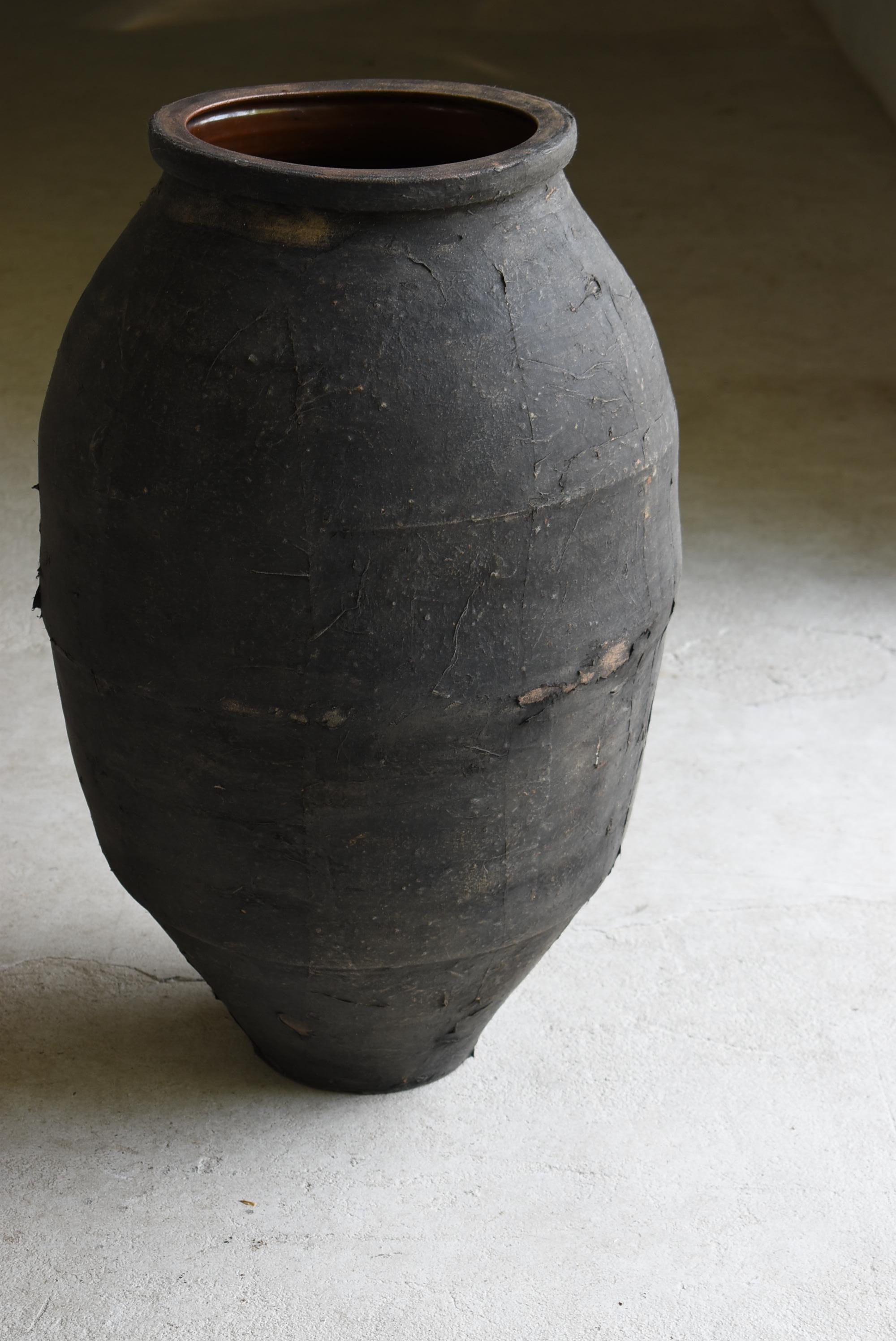 Japanese Antique wabi sabi Pottery vase 1860s-1900s / Flower Vase vessel mingei 11
