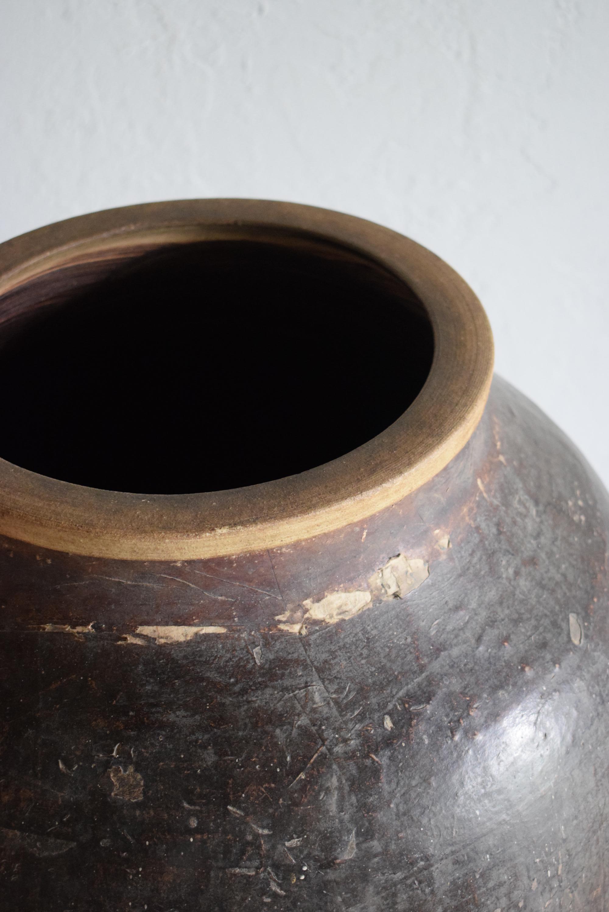 Japanese Antique Paper-Covered Pottery Flower Vase Wabi-Sabi Pot 7