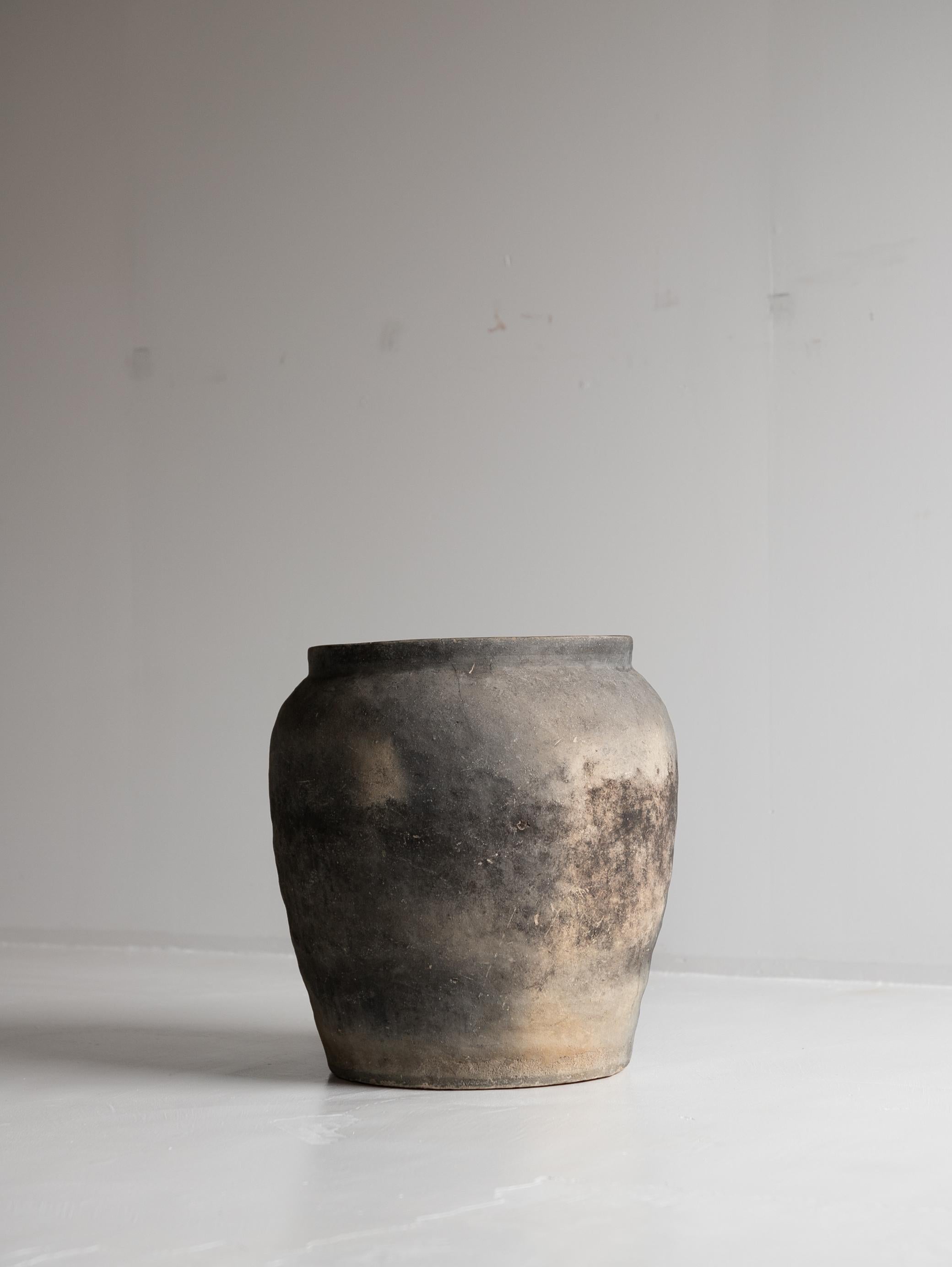 19th Century Japanese Antique Pottery Jar 1860-1910s / Flower Vase Wabi Sabi