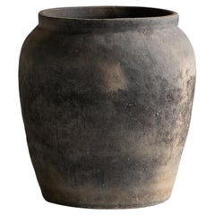 Japanese Antique Pottery Jar 1860-1910s / Flower Vase Wabi Sabi