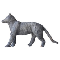 Japanese Vintage Paper Object Wolf 1940s-1960s / Animal Figurine Wabi Sabi