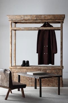 Grande vitrine ouverte japonaise ancienne en papier collé / 1868-1912s / Wabi-Sabi