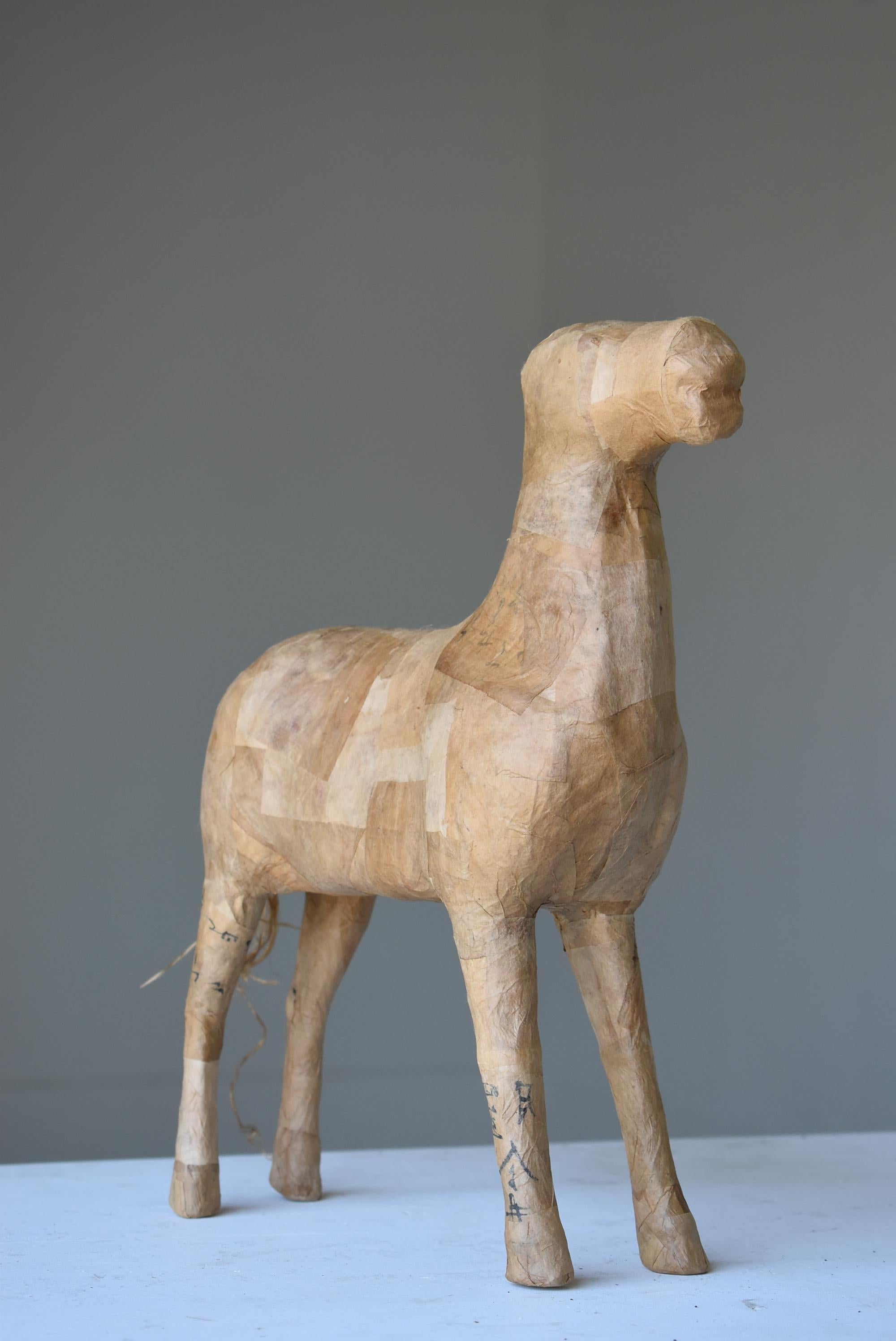 Japanese Antique Papier-Mache Horse 1860s-1920s/Mingei Folk Art Wabisabi Object 3