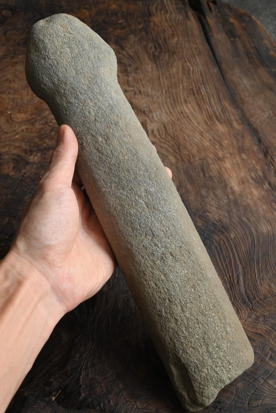 Hand-Carved Japanese antique penis-shaped stone ornament/very old excavated item For Sale