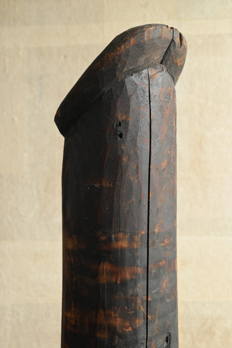 Japanese antique penis-shaped wooden ornament/1868-1920/Folk belief For Sale 3