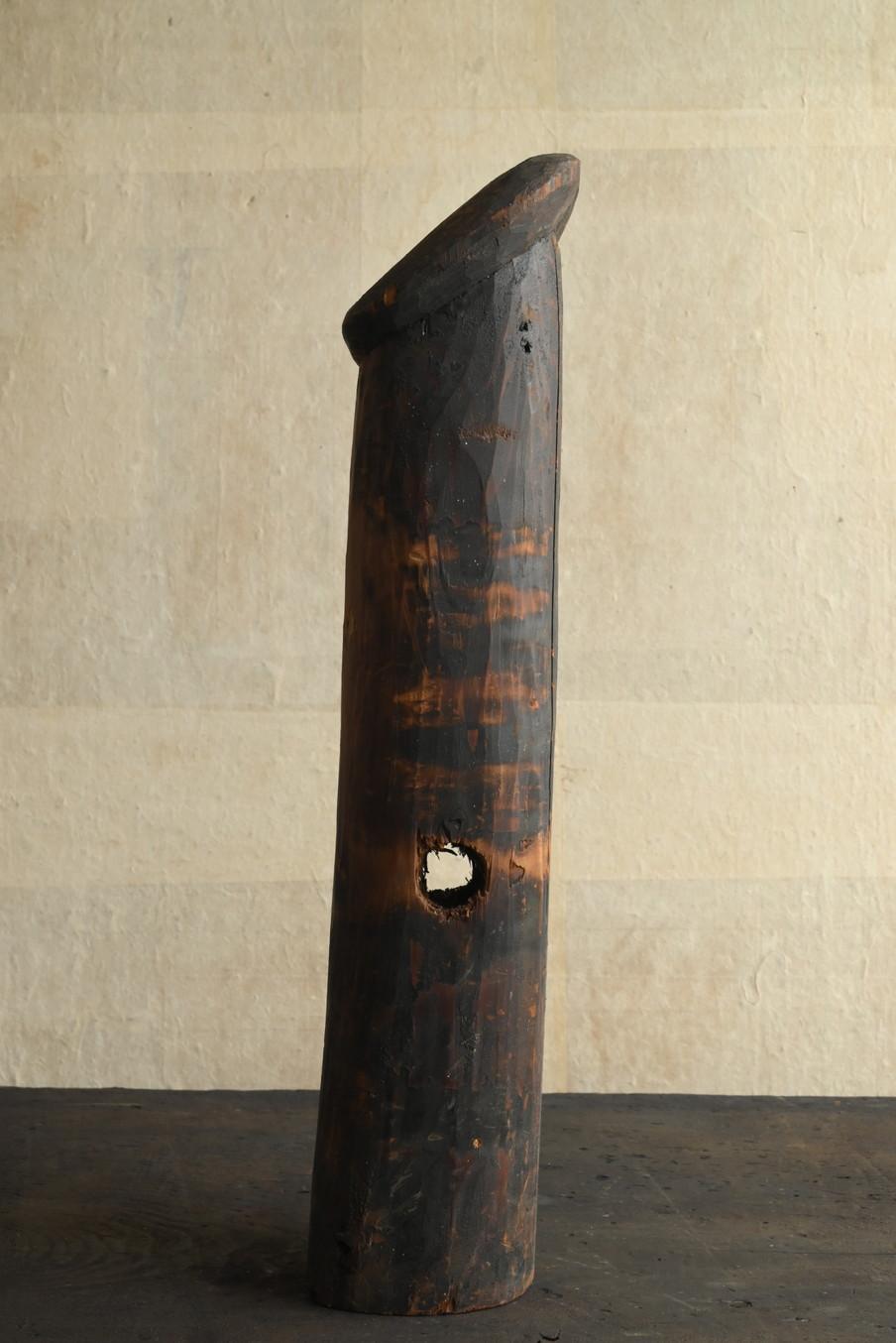 Hand-Carved Japanese antique penis-shaped wooden ornament/1868-1920/Folk belief For Sale