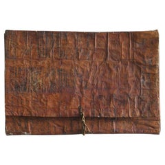 Japanese antique persimmon dyed wrapping paper/1868-1912/wall hanging object
