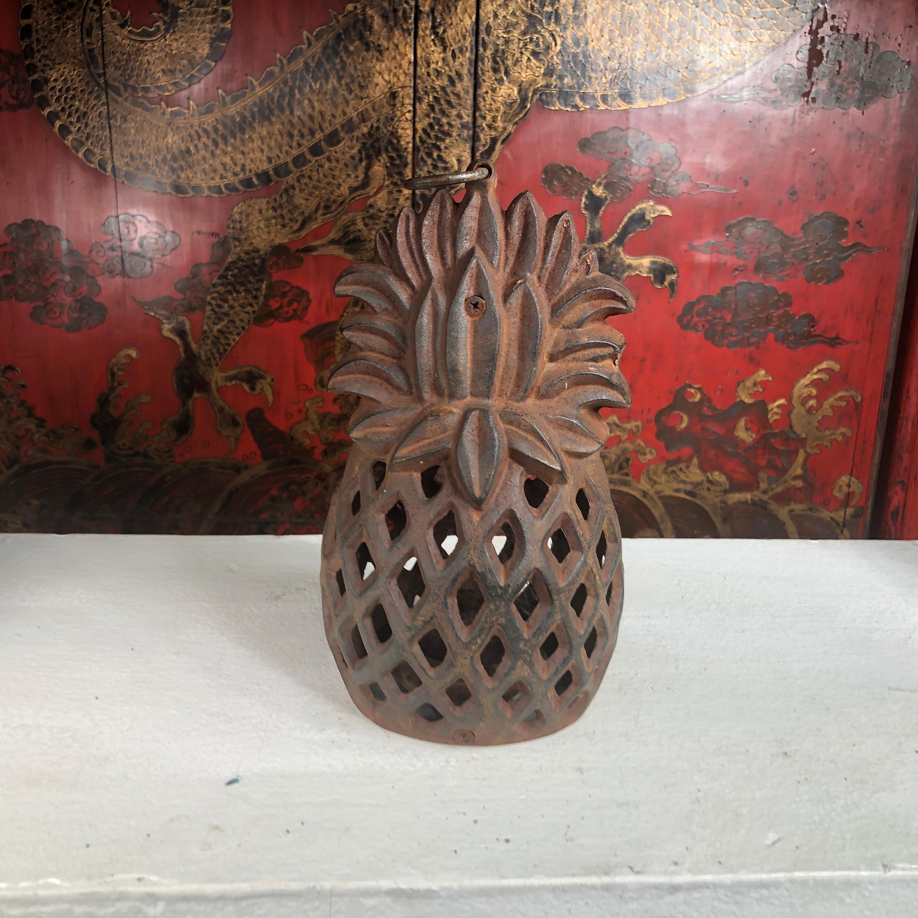 Japanese Antique Pineapple Welcoming  Garden Lantern 1