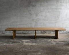 Japanese Antique Platform Table with Single-Plank Ash Top, Late Meiji to Taisho