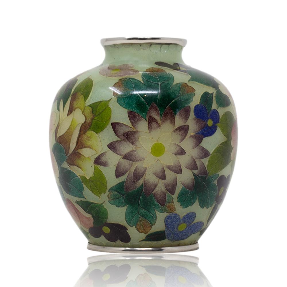 Japanese Antique Plique-à-jour Cloisonne Enamel Vase by the Ando Company In Good Condition In Newark, England