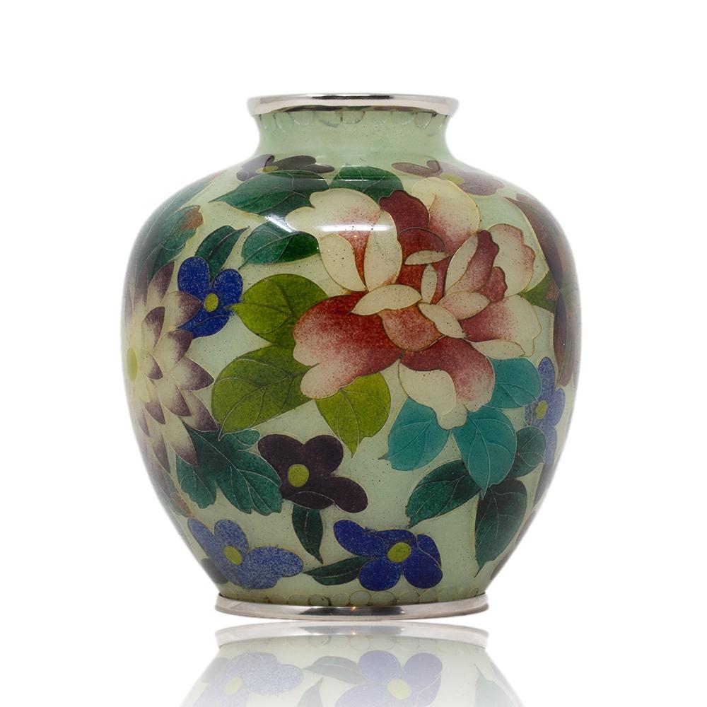 20th Century Japanese Antique Plique-à-jour Cloisonne Enamel Vase by the Ando Company