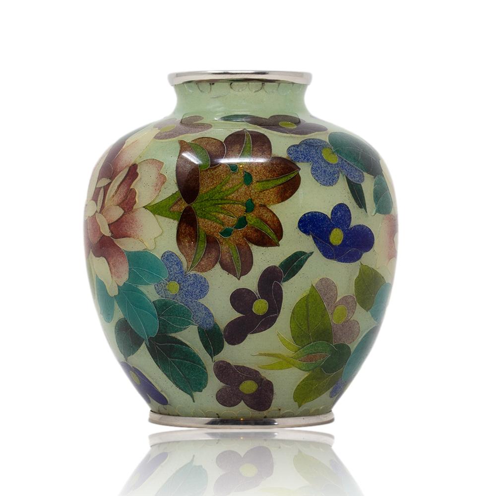 Japanese Antique Plique-à-jour Cloisonne Enamel Vase by the Ando Company 1