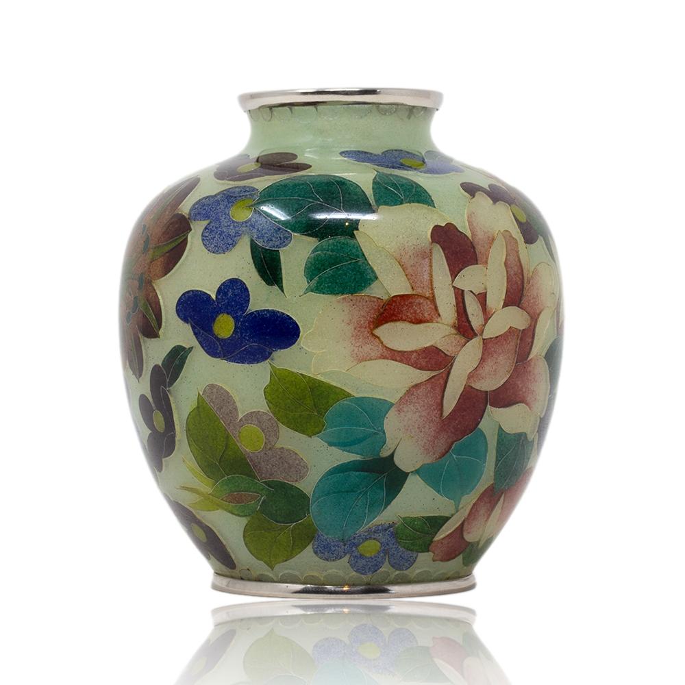 Japanese Antique Plique-à-jour Cloisonne Enamel Vase by the Ando Company 2