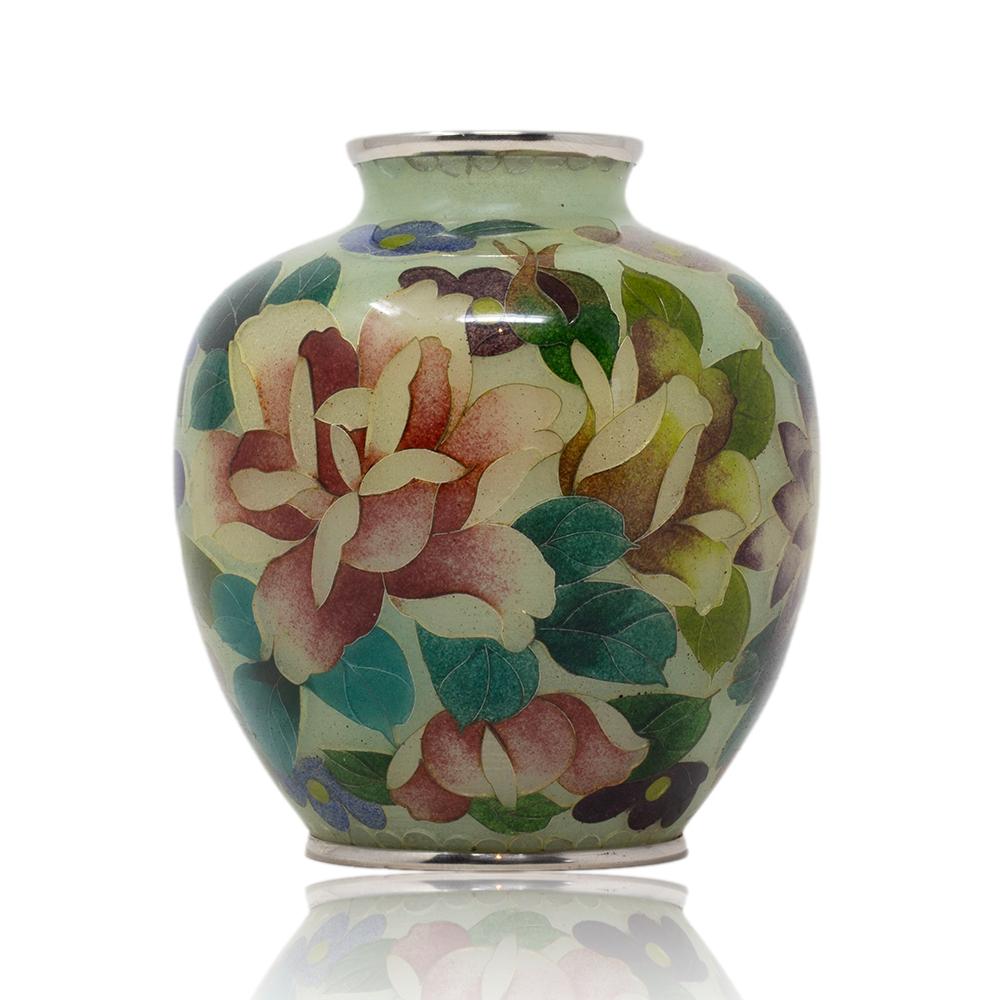Japanese Antique Plique-à-jour Cloisonne Enamel Vase by the Ando Company 3