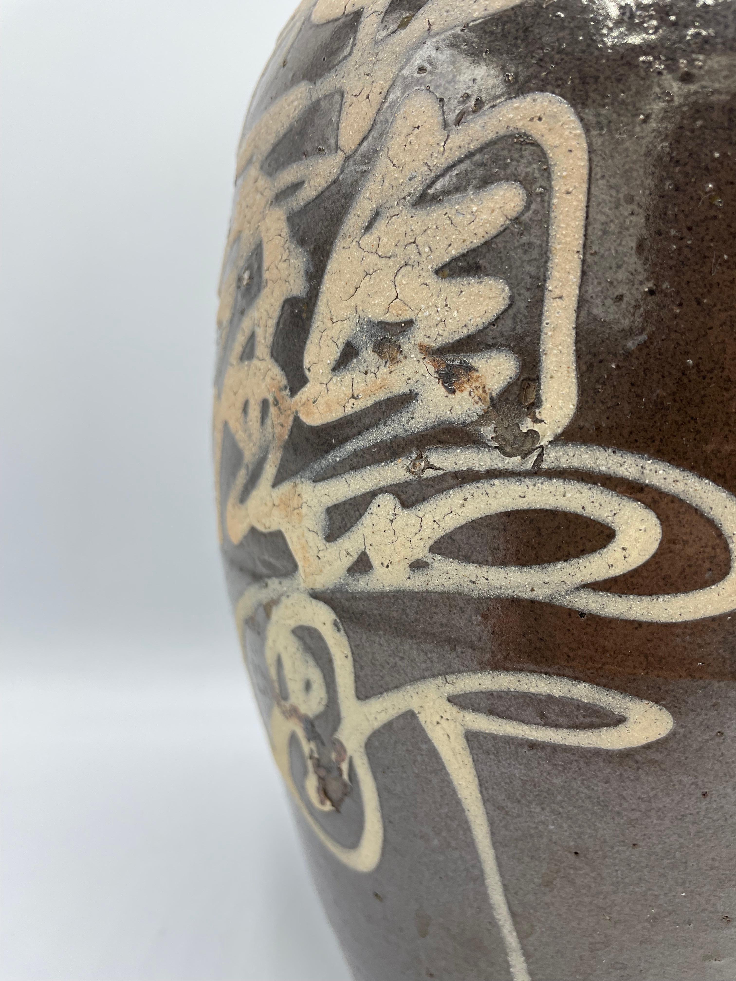 Antike japanische Porzellanflasche 'Kayoi tokkuri/ Binbo tokkuri' 1900er Jahre Meiji-Ära (Handgefertigt) im Angebot