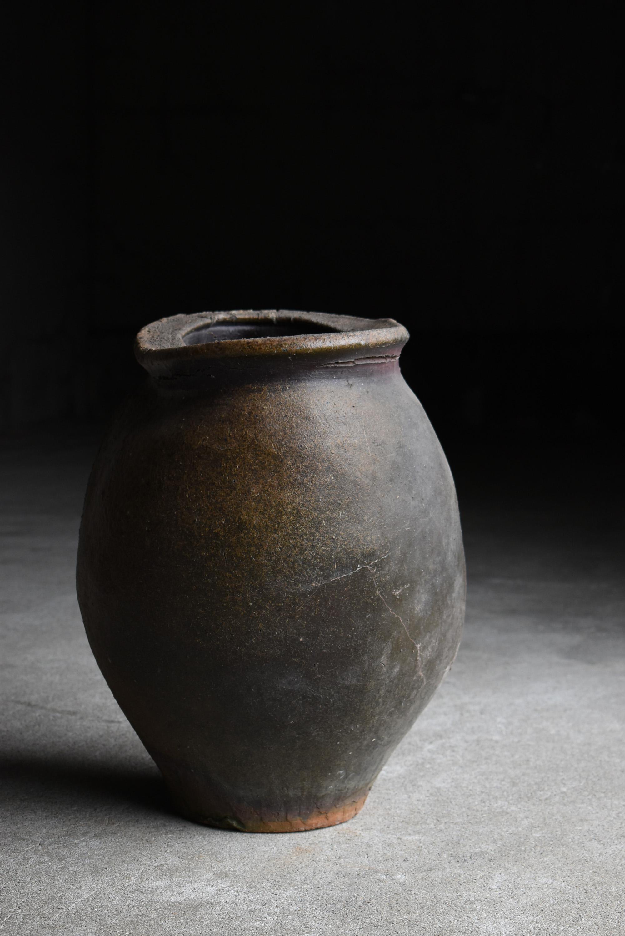 Japanese Antique Pottery 1600s-1700s/Flower Pot Vase Wabi-Sabi Jar 5