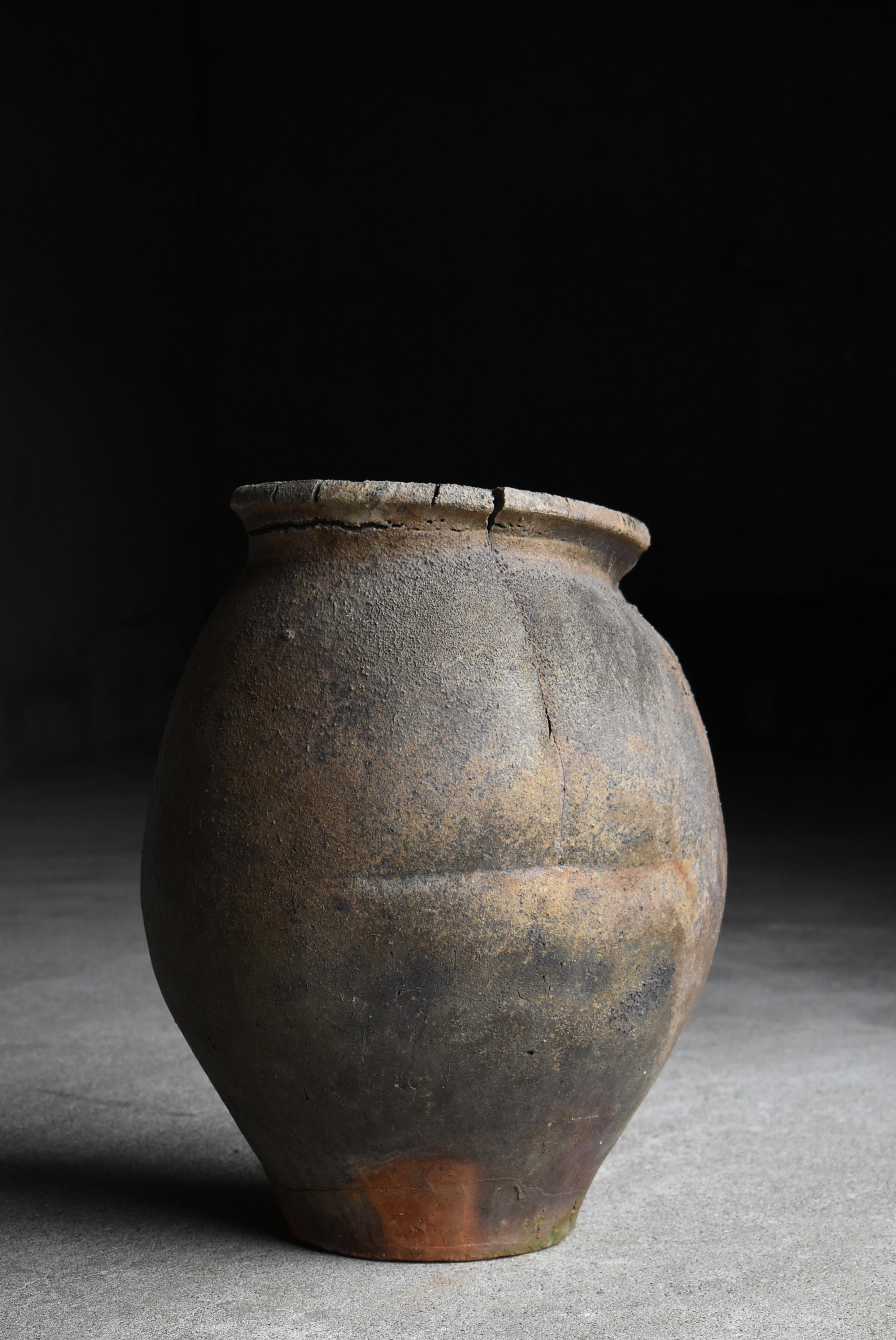 Japanese Antique Pottery 1600s-1700s/Flower Pot Vase Wabi-Sabi Jar 7