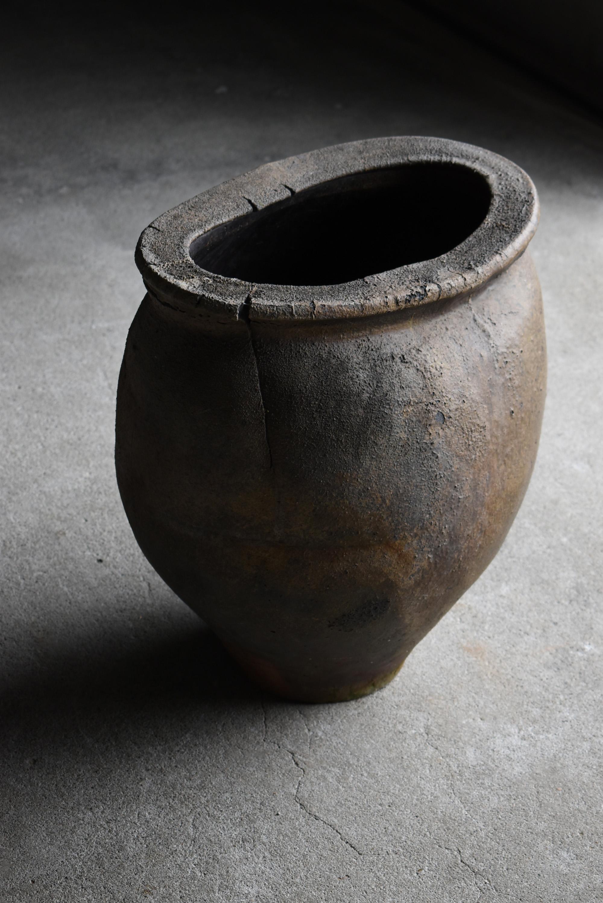 18th Century Japanese Antique Pottery 1600s-1700s/Flower Pot Vase Wabi-Sabi Jar
