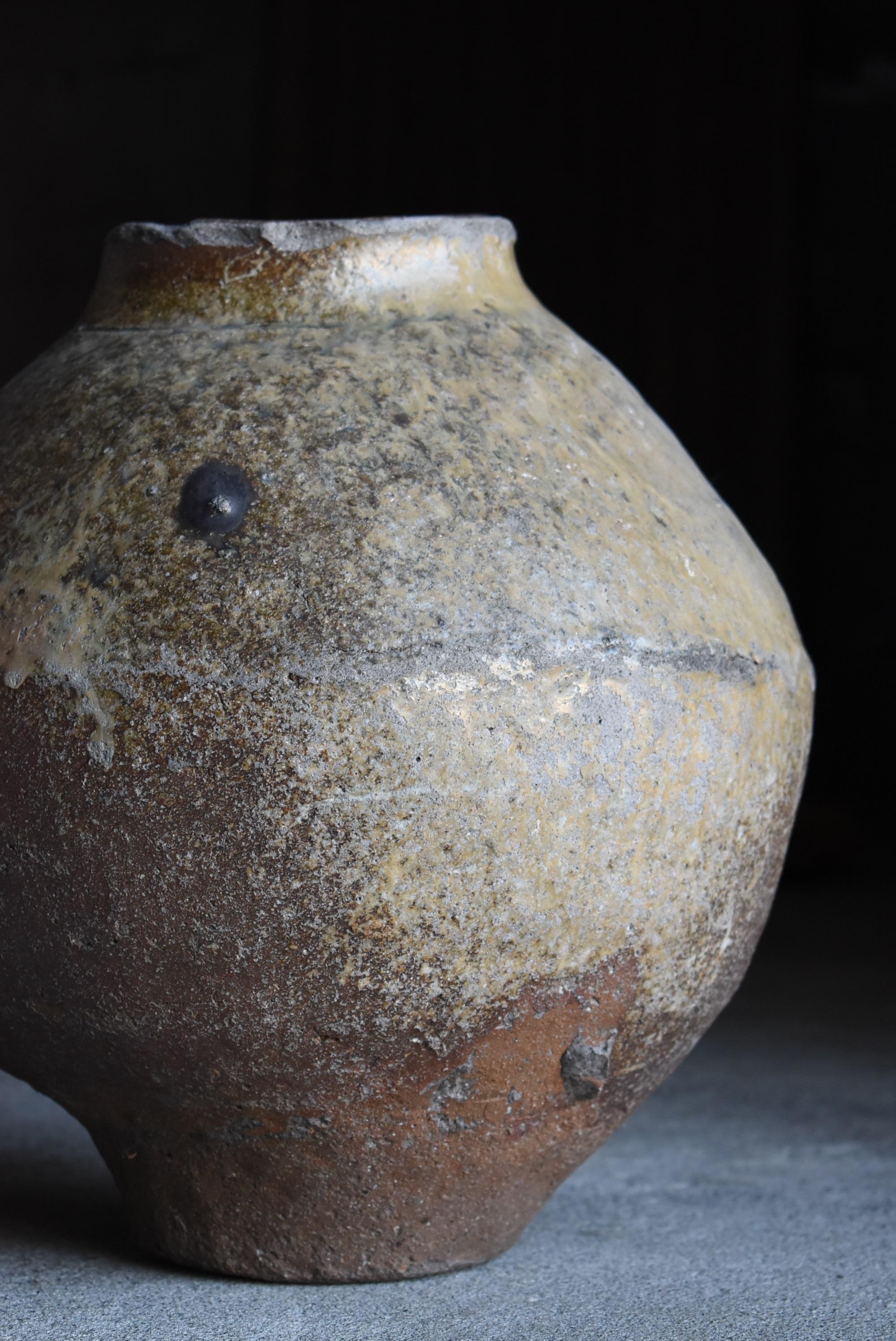 19th Century Japanese Antique Pottery 1700s-1800s/Tsubo Flower Vase Vessel Jar Wabisabi Art
