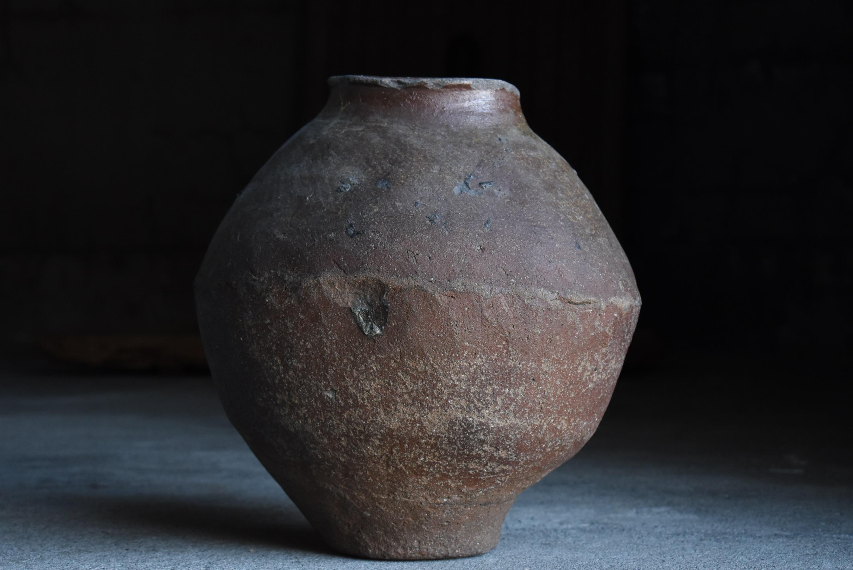 Japanese Antique Pottery 1700s-1800s/Tsubo Flower Vase Vessel Jar Wabisabi Art 2
