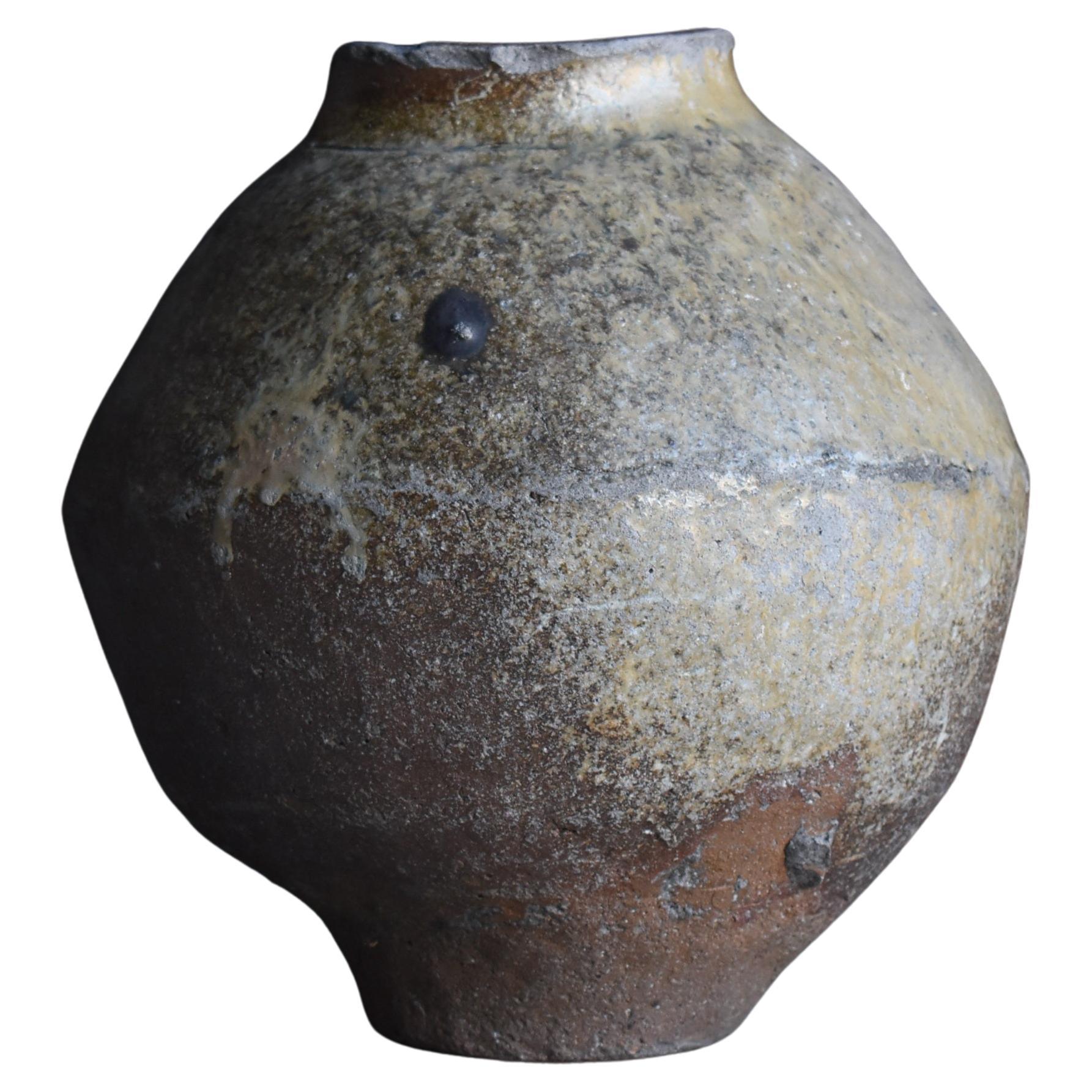 Japanese Antique Pottery 1700s-1800s/Tsubo Flower Vase Vessel Jar Wabisabi Art