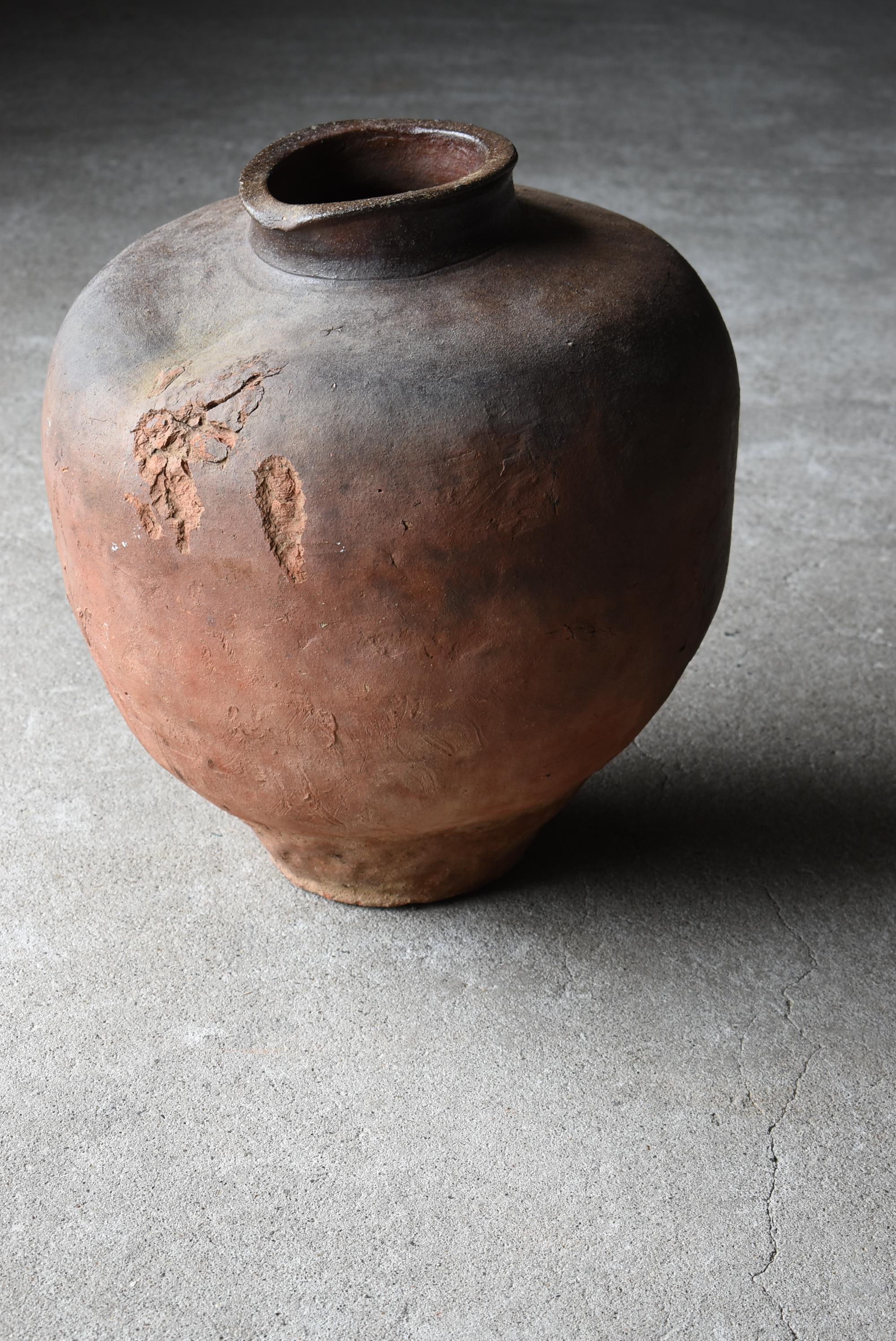 Japanese Antique Pottery 1700s-1800s/Tsubo Flower Vase Vessel Wabisabi Jar 8