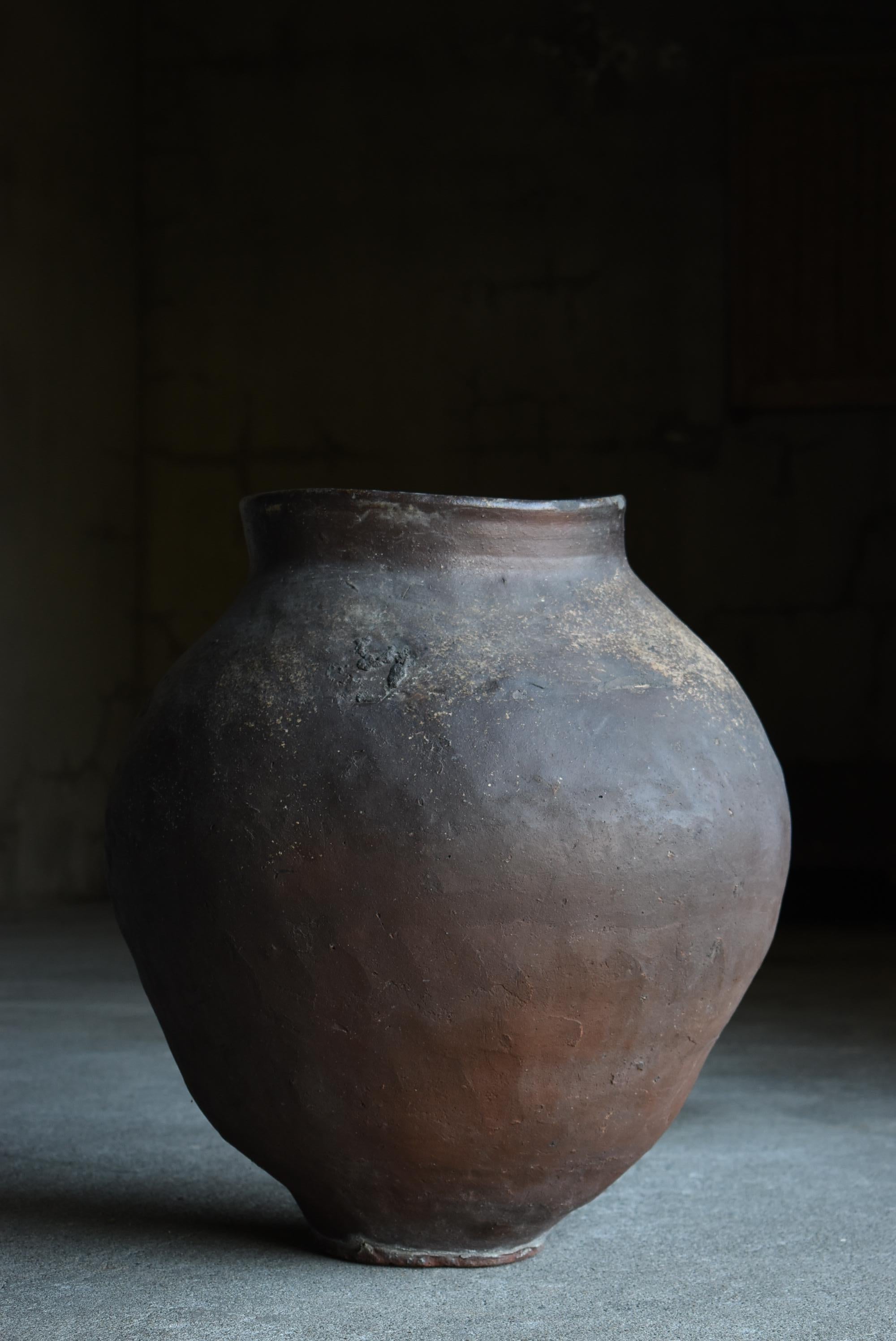 Japanese Antique Pottery 1700s-1800s/Tsubo Flower Vase Vessel Wabisabi Jar 2