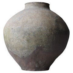 Japanische antike japanische Keramik 1700er-1800er Jahre/Tsubo Blumenvase Gefäß Wabisabi Jar