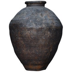 Japanese Antique Pottery 1800s-1900s/Flower Vase Vessel Ceramic Wabisabi-Art