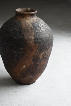 Japanese Antique Pottery 1800s-1900s Tsubo/ Flower Vase Jar Ceramic Wabisabi
