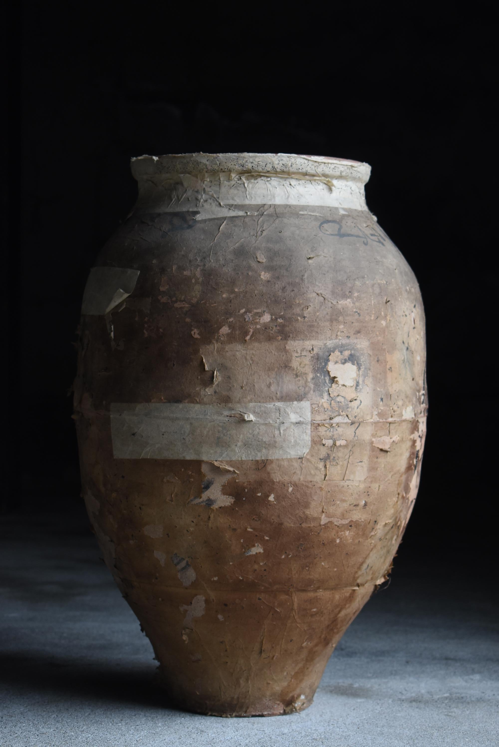 Japanese Antique Pottery 1800s-1900s Tsubo / Vase Ceramic Tsubo Wabisabi 1