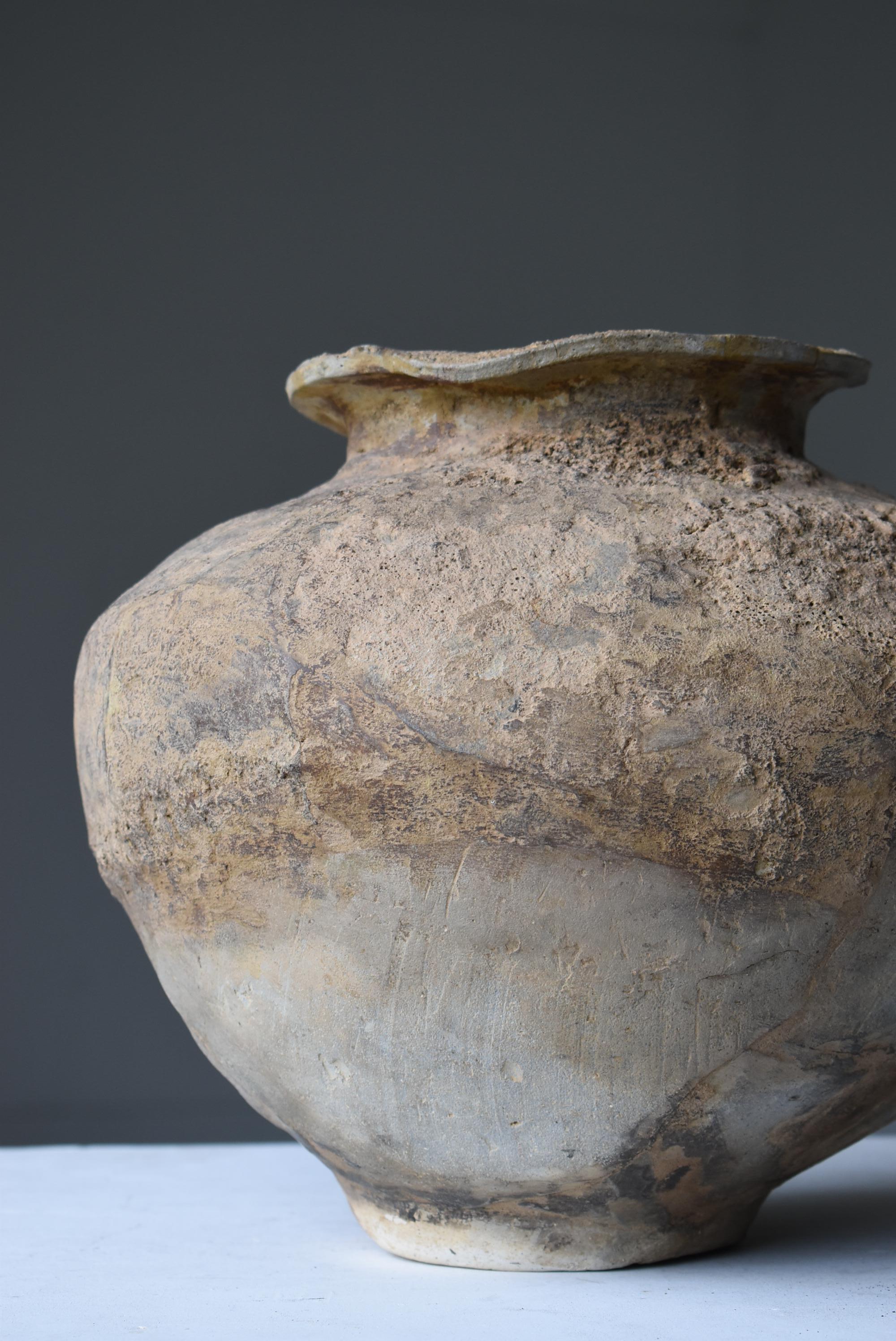18th Century and Earlier Japanese Antique Pottery 800s-1200s/Flower Vase Vessel Jar Wabi-Sabi tsubo